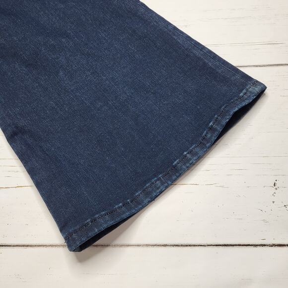 Frame Jet Set Flare Jeans Dark Wash Pull On Organic Cotton Blend Minimalist 26 2 - Picture 7 of 9